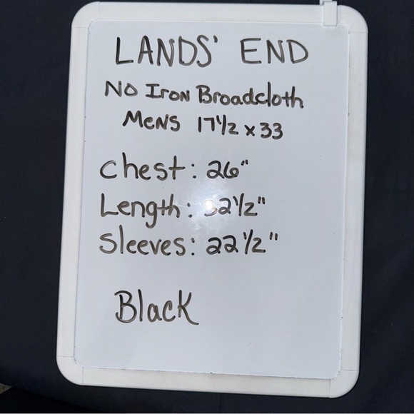 📌Lands’ End Men’s Long Sleeve Button-Down Shirt White 💯 Cotton Classic Dress XL - Picture 5 of 5